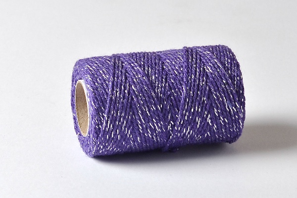 beautiful bakers twine violet and silver sparkle baker's twine
