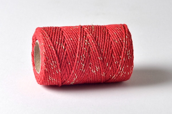 red and gold sparkle  bakers twine