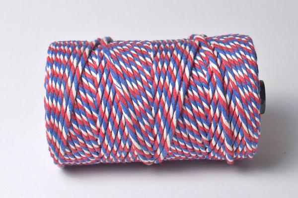 bakers twine thick chunky union jack colured in red white and blue