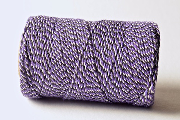  bakers twine tri coloured black white violet