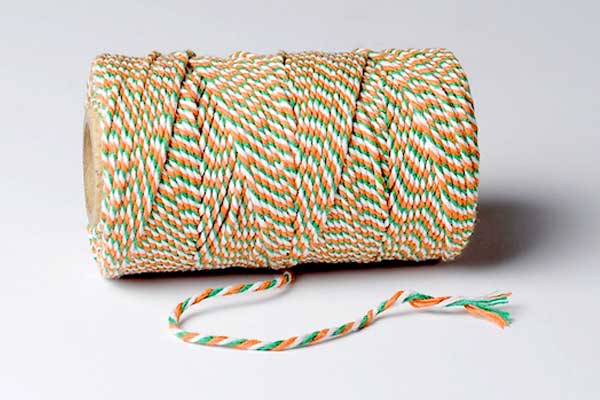 bakers twine tricolour irish white green and orange