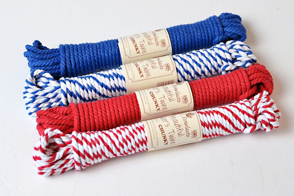 Red & White Chunky 100% Cotton Bakers Twine, 5mm (3/16in) Thickness *Sold  Per Metre*